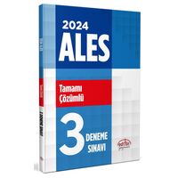 2024 ALES Tamamı Çözümlü 3 Deneme Sınavı Editör Yayınevi