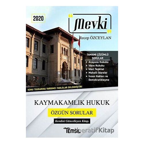 2020 Mevki Kaymakamlık Hukuk Özgün Sorular - Recep Özceylan - Temsil Kitap