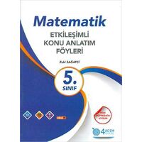 5. Sınıf Matematik Etkileşimli Konu Anlatım Föyleri - Zeki Sağatçi - 4 Adım Yayınları