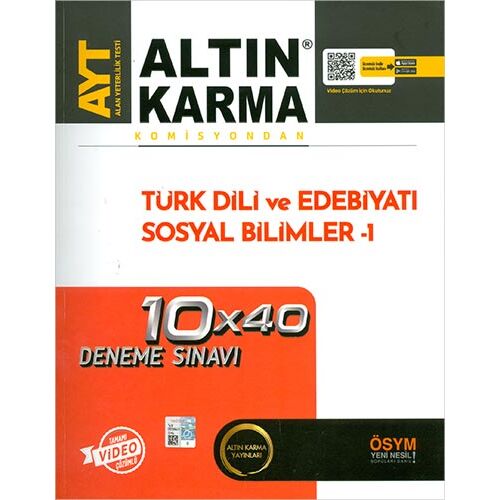 Altın Karma AYT Türk D.ve Ede. Sosyal B. 1 10x40 Deneme Sınavı