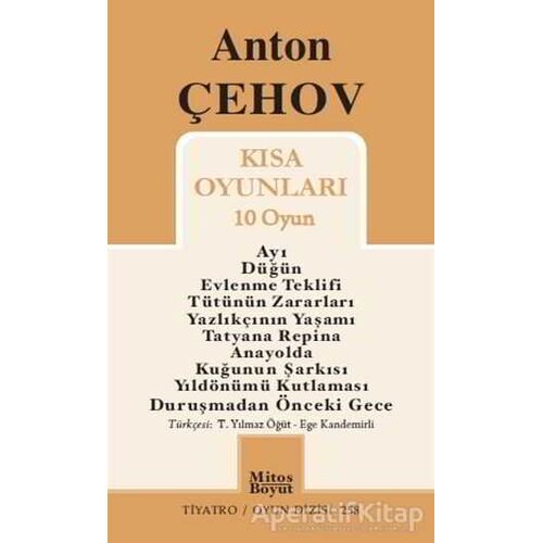 Anton Çehov Kısa Oyunları (10 Oyun) - Anton Pavloviç Çehov - Mitos Boyut Yayınları