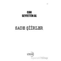 Sade Şiirler - Can Seyfettin Al - Liman Yayınevi