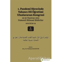 1. Pandemi Sürecinde Yabancı Dil Öğretimi Uluslararası Kongresi 3. Cilt