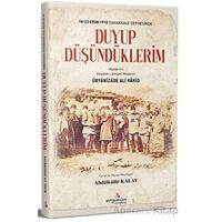 18-23 Ekim 1915 Çanakkale Cephesinde Duyup Düşündüklerim - Üryanizade Ali Vahid - Erguvan Yayınevi