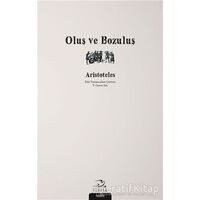Oluş ve Bozuluş - Aristoteles - Pinhan Yayıncılık
