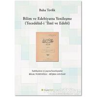 Bilim ve Edebiyatta Yenileşme - Baha Tevfik - Hiperlink Yayınları
