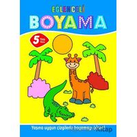 Eğlenceli Boyama - 5 Yaş Üstü 4lü Pastel Boya Hediyeli - Muhammet Cüneyt Özcan - Parıltı Yayınları