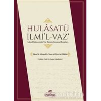 Halasatü İlmil-Vaz - Yusuf ed-Dicvi - Ravza Yayınları