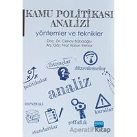 Kamu Politikası Analizi Yöntemler ve Teknikler - Cenay Babaoğlu - Nobel Akademik Yayıncılık