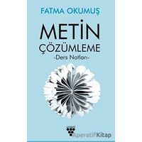 Metin Çözümleme - Fatma Okumuş - Urzeni Yayıncılık