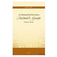 El-maksud Şerhlerinden İm‘anü’l-enzar - Metin Avcı - Araştırma Yayınları