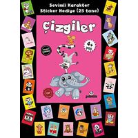 Stickerlı 4+ Yaş Çizgiler - Pedagog Afife Çoruk - Beyaz Panda Yayınları