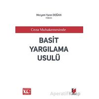 Ceza Muhakemesinde - Basit Yargılama Usulü - Meryem Yaren Doğan - Adalet Yayınevi