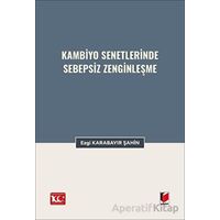 Kambiyo Senetlerinde Sebepsiz Zenginleşme - Ezgi Karabayır Şahin - Adalet Yayınevi