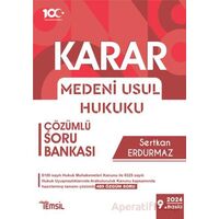 Karar Medeni Usul Hukuku Çözümlü Soru Bankası - Sertkan Erdurmaz - Temsil Kitap