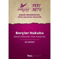 İmtiyaz HMGS Borçlar Hukuku Genel Hükümler - Özel Hükümler Ders Notları - Ali Sakinci - Temsil Kitap