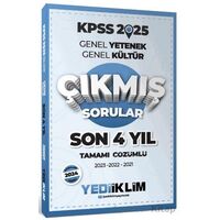 Yediiklim Yayınları 2025 KPSS Genel Yetenek Genel Kültür Son 4 Yıl Tamamı Çözümlü Çıkmış Sorular