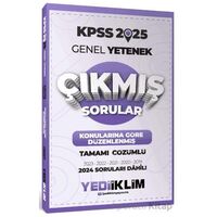 Yediiklim Yayınları 2025 KPSS Genel Yetenek Konularına Göre Düzenlenmiş Çıkmış Sorular
