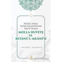 Nu¨zul Sıralı Tefsir Geleneğinde Kayıp Halka Molla Huveyş ve Beyanu¨’l- Meani’si