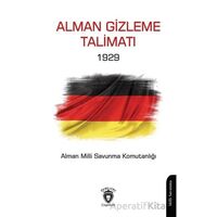 Alman Gizleme Talimatı 1929 - Kollektif - Dorlion Yayınları