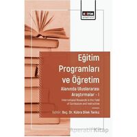 Eğitim Programları ve Öğretim Alanında Araştırmalar I