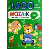 Mozaik Çıkartmalı Boyama Kitabı Yeşil 1600den Fazla Çıkartma - Kolektif - 0-6 Yaş Yayınları