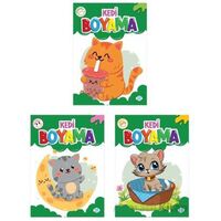 Kedi Boyama Seti (3 Kitap) Dokuz Çocuk