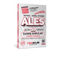 ALES Master Serisi Çözümlü Son 10 Sınav Çıkmış Sorular Yediiklim Yayınevi