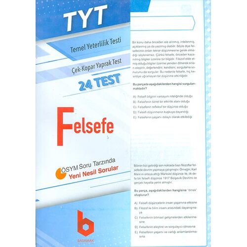 TYT Felsefe Çek - Kopar Yaprak Test - Kolektif - Basamak Yayınları
