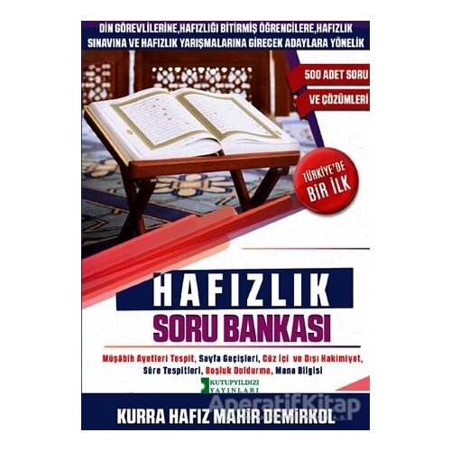 Hafızlık Soru Bankası - Mahir Demirkol - Kutup Yıldızı Yayınları