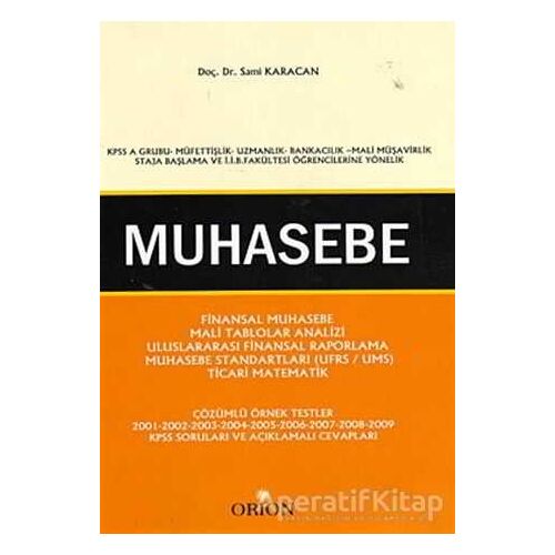 Muhasebe - Sami Karacan - Orion Kitabevi