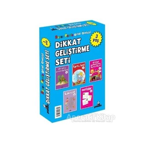 Okul Öncesi 3 Yaş Dikkat Geliştirme Seti (5 Kitap) - Afife Çoruk - Beyaz Panda Yayınları