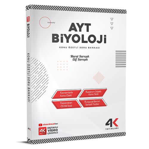 AYT Biyoloji Konu Özetli Soru Bankası 4K Yayınları