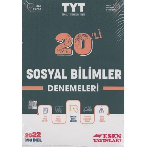 Esen 2022 YKS TYT Sosyal Bilimler 20 li Deneme