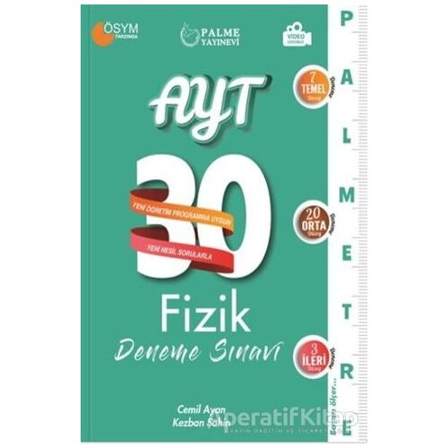 AYT 30 Fizik Deneme Sınavı (Palmetre Serisi) - Cemil Ayan - Palme Yayıncılık