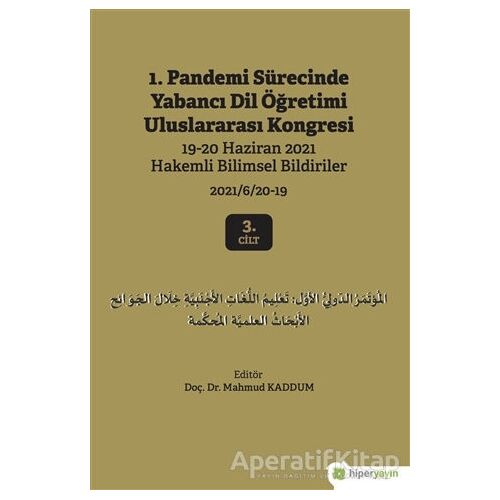 1. Pandemi Sürecinde Yabancı Dil Öğretimi Uluslararası Kongresi 3. Cilt