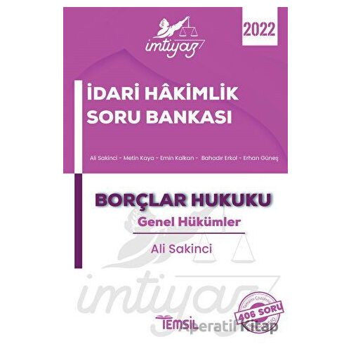 İmtiyaz İdari Hakimlik Soru Bankası - Bahadır Erkol - Temsil Kitap