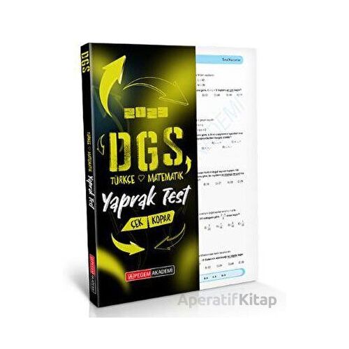 2023 DGS Çek Kopart Yaprak Test - Kolektif - Pegem Akademi Yayıncılık