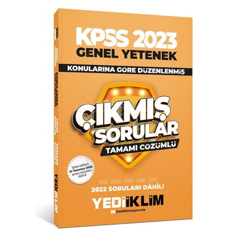 Yediiklim 2023 KPSS Genel Yetenek Konularına Göre Tamamı Çözümlü Çıkmış Sorular