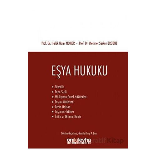 Eşya Hukuku - Haluk Nami Nomer - On İki Levha Yayınları