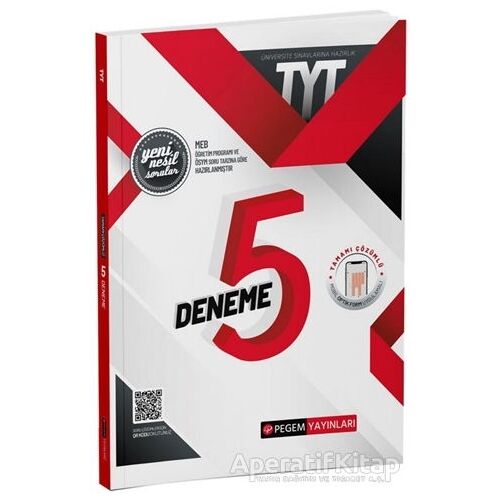 TYT Tamamı Çözümlü 5 Deneme Sınavı - Kolektif - Pegem Akademi Yayıncılık