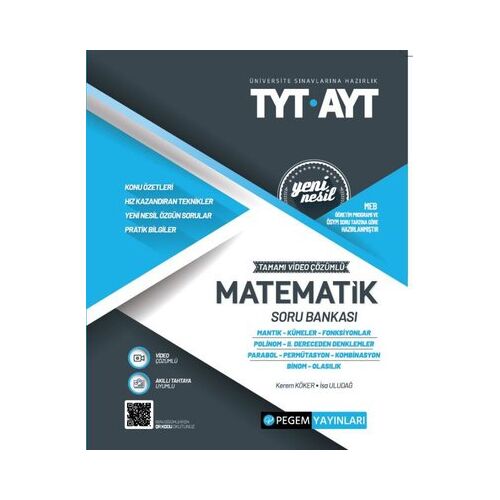 TYT AYT Matematik Mantık Kümeler Fonksiyonlar Soru Bankası Pegem Yayınları