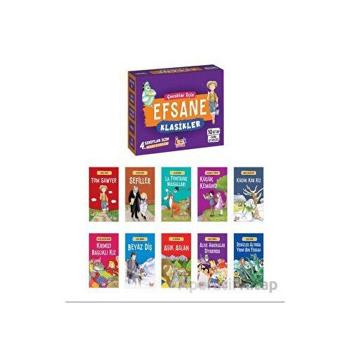 Çocuklar İçin Efsane Klasikler – (10 Kitap + Soru Kitapçığı) - Kolektif - Bıcırık Yayınları