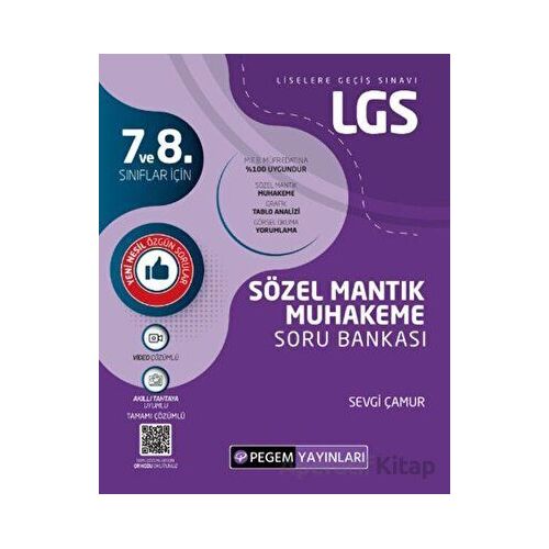 Pegem Yayınları 8. Sınıf LGS Sözel Mantık Muhakeme Soru Bankası