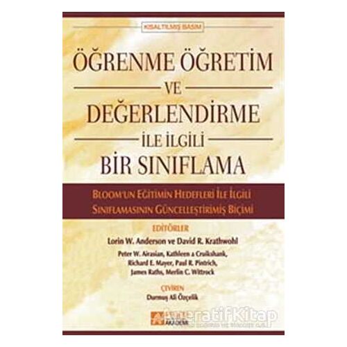 Öğrenme Öğretim ve Değerlendirme ile İlgili Bir Sınıflama - Kolektif - Pegem Akademi Yayıncılık
