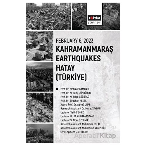 February 6 2023 Kahramanmaraş Earthquakes Hatay - Murat Saydan - Eğitim Yayınevi - Bilimsel Eserler