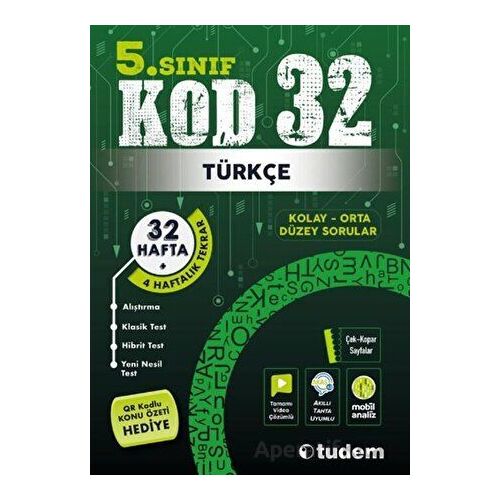 5. Sınıf Türkçe Kod 32 Tekrar Testleri - Kolektif - Tudem Yayınları