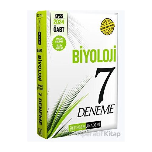 2024 KPSS ÖABT Biyoloji Öğretmenliği Tamamı Çözümlü 7 Deneme - Kolektif - Pegem Akademi Yayıncılık