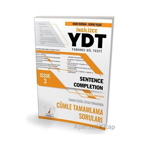 YDT İngilizce Sentence Completion Issue 3 - Burak Yaşar - Pelikan Tıp Teknik Yayıncılık
