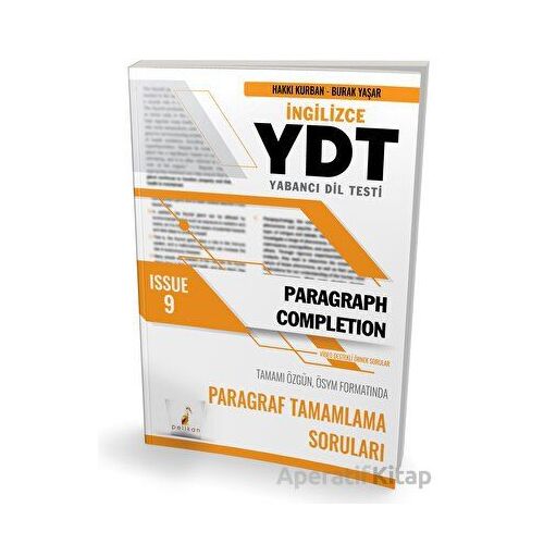 YDT İngilizce Paragraph Completion Issue 9 - Burak Yaşar - Pelikan Tıp Teknik Yayıncılık